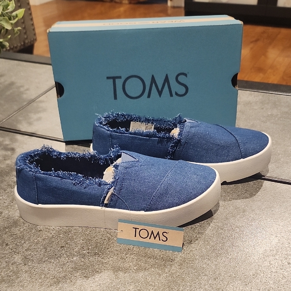 TOMS Kids Denim Blue Sneakers